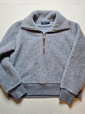 Polo Ralph Lauren sherpa quarter zip gray pullover